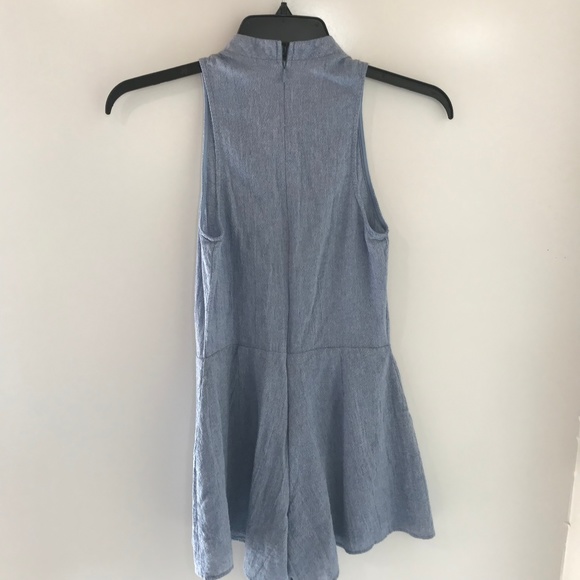 Everly S Blue Kaity Romper Solid Cotton Casual - Picture 5 of 7
